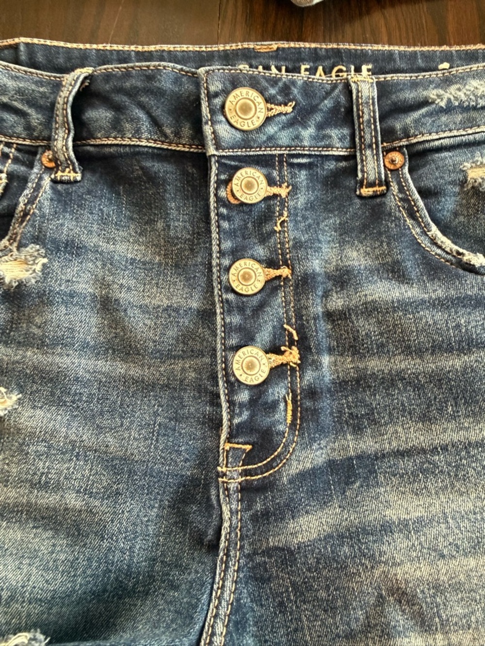 American Eagle Shorts Bundle Size 12 High Rise Distressed Button Fly (2 Pair) - Picture 3 of 13